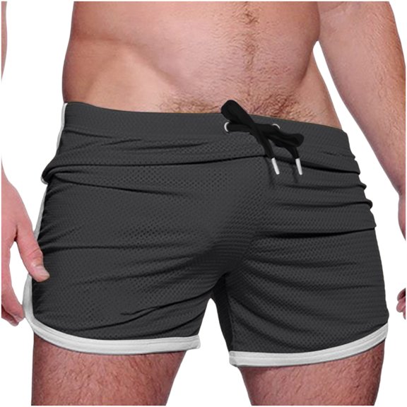 Blmnix Beach Shorts Shorts for Men Pleated Workout Shorts Shorts Skinny Low Gray Dry Fit Mens Pajama Shorts,XXL