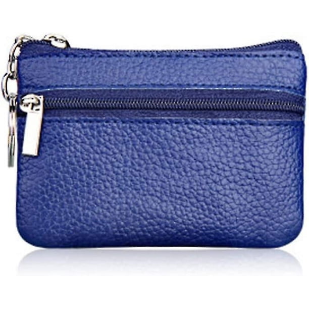 Estuche para llaves Estuche para llaves de cuero Bolso para llaves con 2 compartimentos Mini monedero para mujeres y hombres