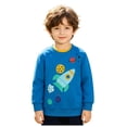 thumbnail image 5 of larppty Boys Sweatshirts Crewneck Long Sleeve Pullover Toddler Winter Warm Sweater Tops (Blue,1-2 Years), 5 of 6