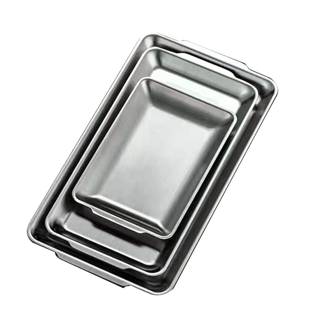 Stainless Steel Baking Tray Set NonStick Sheet Oven Bakeware Pans BBQ Plate