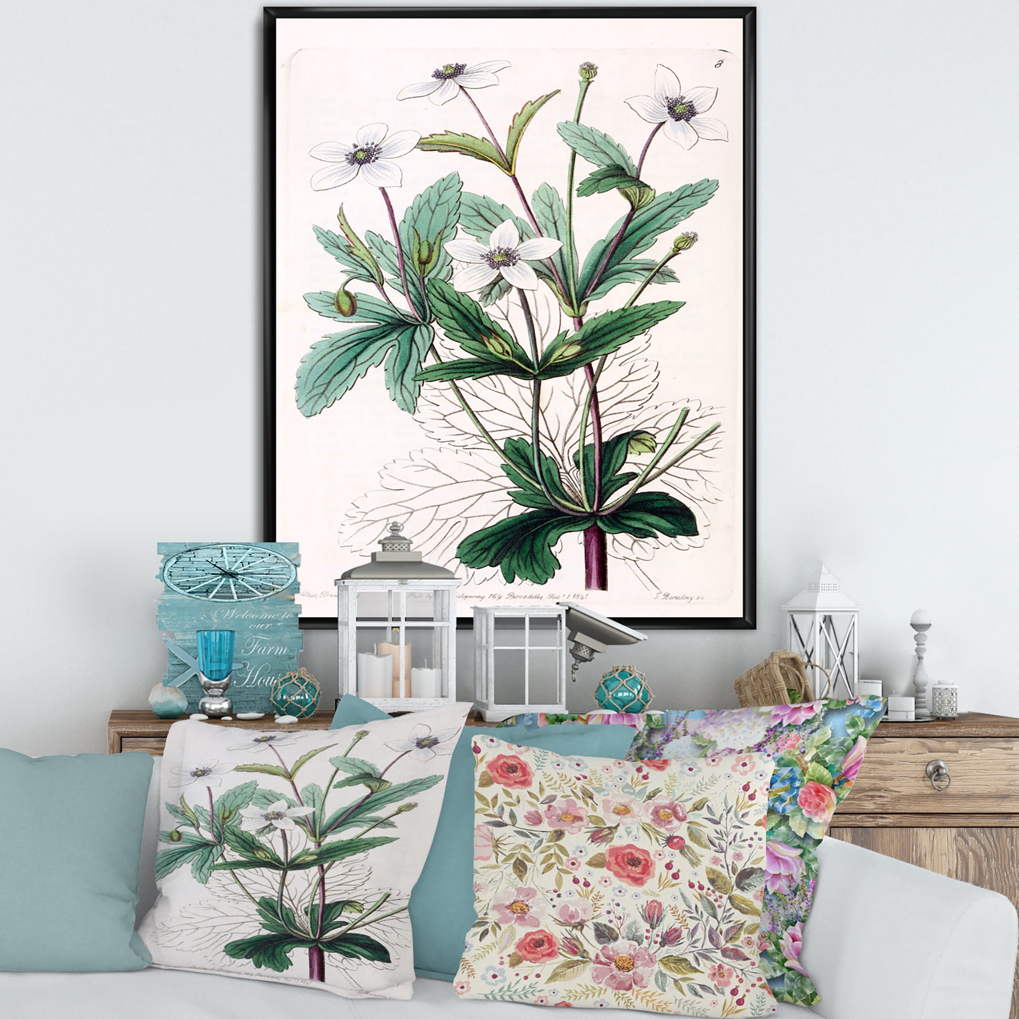 Designart 'Ancient Plant Life XXI' Traditional Framed Canvas Wall Art Print