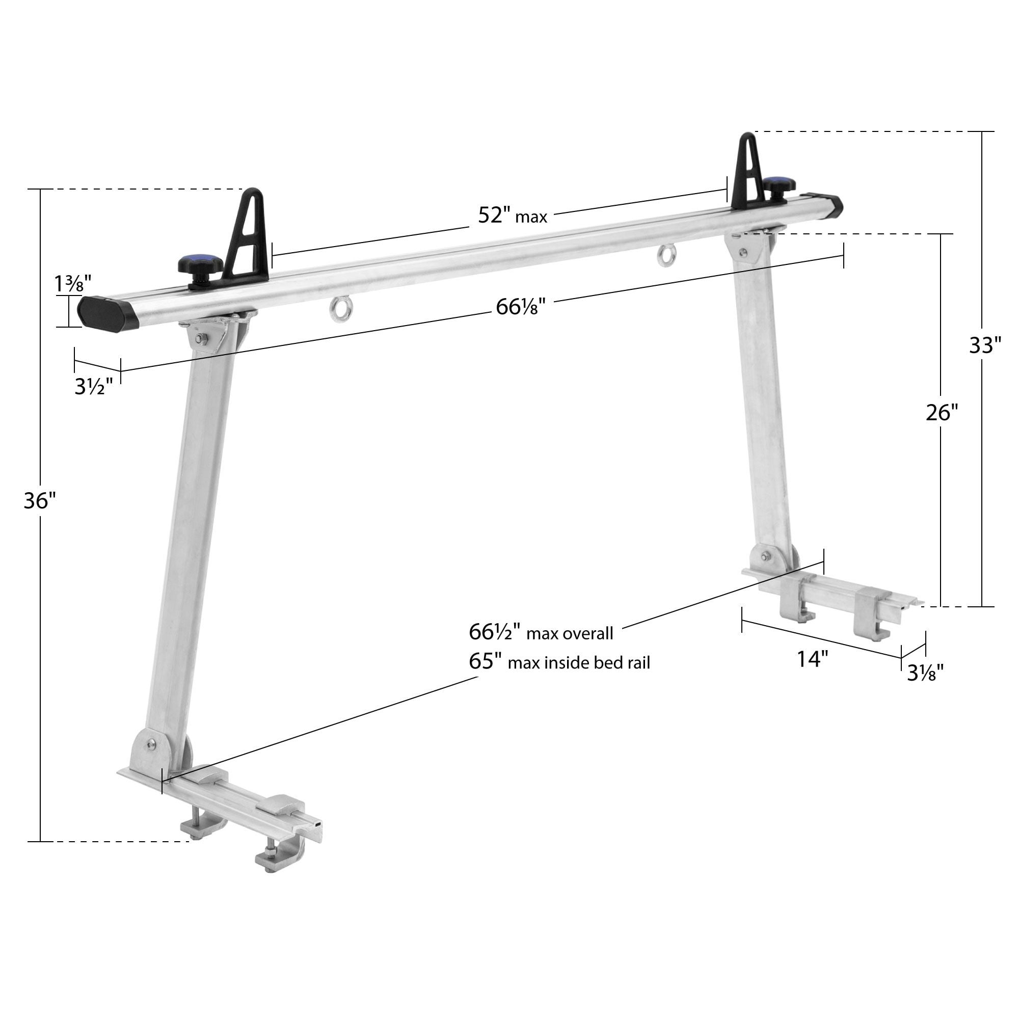 Elevate Outdoor Aluminum Universal Truck Rack - 800-lb Capacity