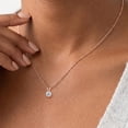 thumbnail image 3 of MomentWish 1 Carat Round Cut Moissanite Pendant Necklace 18k Rose Gold Plated Birthday Christmas Jewelry Gift for Women, 3 of 11
