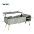 thumbnail image 3 of Danolapsi Coffee Table with Wood Legs Hidden Compartment Dining Table Vintage Style Accent Furniture Home Decor for Living Room, 3 of 9