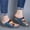 Blue, variant on JeashCHAT Women's Platform Wedge Sandals Cross Strap Arch Support Slide Sandals Summer Outdoor Beach Vacation Casual Sandals Shoes
