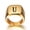 Golden U, variant on Stainless Steel Signet Blank Plain Ring Band High Polished Gold Tone