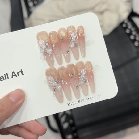 Jiaojiao -- carving gradual change hand-worn armor spring and summer polka dot cat eye manicure removable pure handmade boutique
