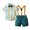 Blue, variant on Otqutp Kids Party Clothing Sets for Spring Boys Gentleman Dress Suspenders Suit Summer Boys Color Matching Cotton Shirt Bib Suit