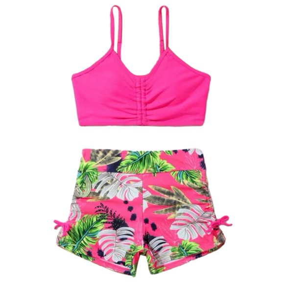Girls Swimsuit 2 Piece Bikini Bathing Suit Quick Dry Swimwear Size 8-12 Years
