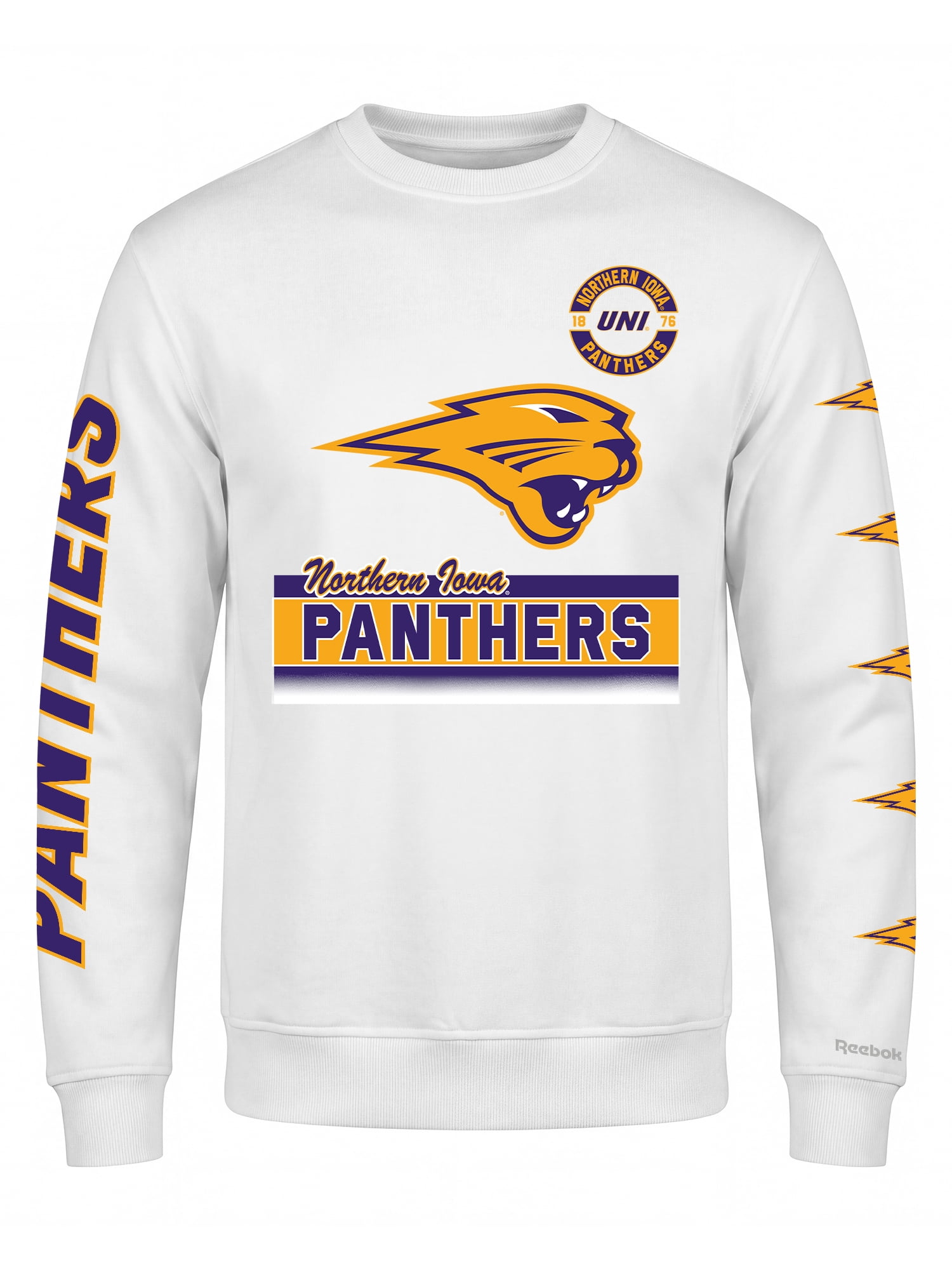Northern Iowa Panthers Reebok Mens White Crew Sweatshirt