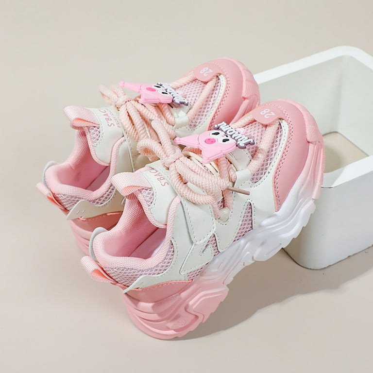 New Kuromi Cartoon Casual Sneakers for Girls Toddler Students Sports Shoes Lace Up Sneakers Fashion Walking Shoes