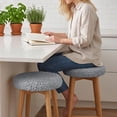 thumbnail image 6 of ShaoXinWan Round Linen Bar Stool Cover,Elastic Textured Fabric Seat Cushion Slipcover,Washable Non-slip Stretch Stool Protector for Adjustable Swivel Rolling Stool Home Salon Office Use, 6 of 6