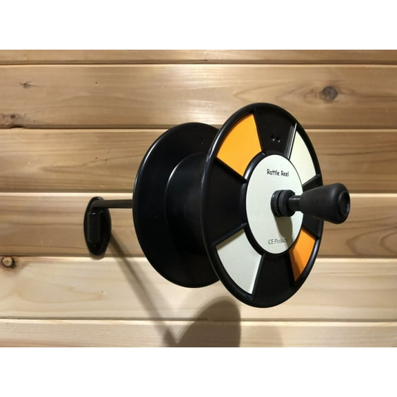 Ice Fishing Round Rattle Reels Black 6 pack