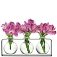 thumbnail image 4 of Couronne Co. Trivo Three Recycled Glass Vases with Metal Stand, Table Top Flower Vase Décor - Red, 4 of 5