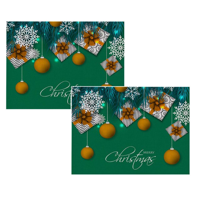 Oleegame 2 Pcs Napperons de Noël Rustiques Vintage Lavables