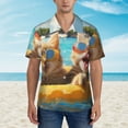 thumbnail image 2 of Pofeuu Sunglasses Beach Kittens Print Hawaiian Shirt for Men Sleeves Casual Button Down Summer Beach Dress Shirts T-Shirts,Small, 2 of 7