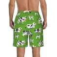thumbnail image 3 of Kll Cows With Calfs Green Men'S Casual Summer Beach Shorts Hawaiian Shorts With Pockets-Large, 3 of 9