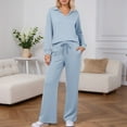 thumbnail image 2 of QHFBli Women's 2 Piece Lounge Sets Casual Travel Outfits Wide Leg Tracksuit Sweatsuits Matching Set 2025 Fall Clothes, 2 of 6