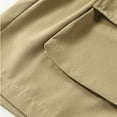 thumbnail image 4 of Mens Cargo Shorts Elastic Waist Bermuda Shorts Solid Color Sports Fitness Training Shorts with Multiple Pockets, 4 of 4