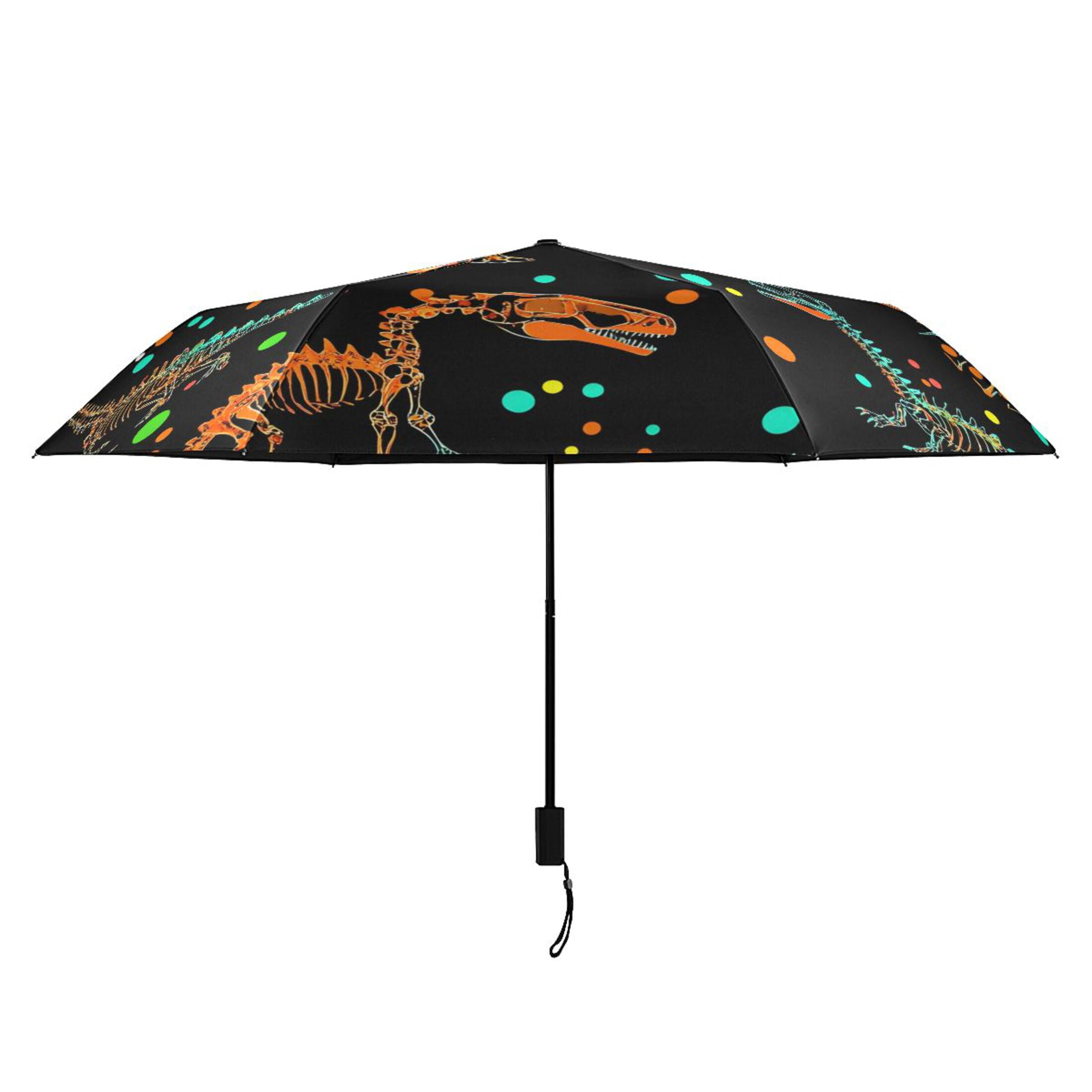 ALAZA Cartoon Dinosaur UPF 50+ Compact Folding Umbrella for Rain Travel Umbrella Packable