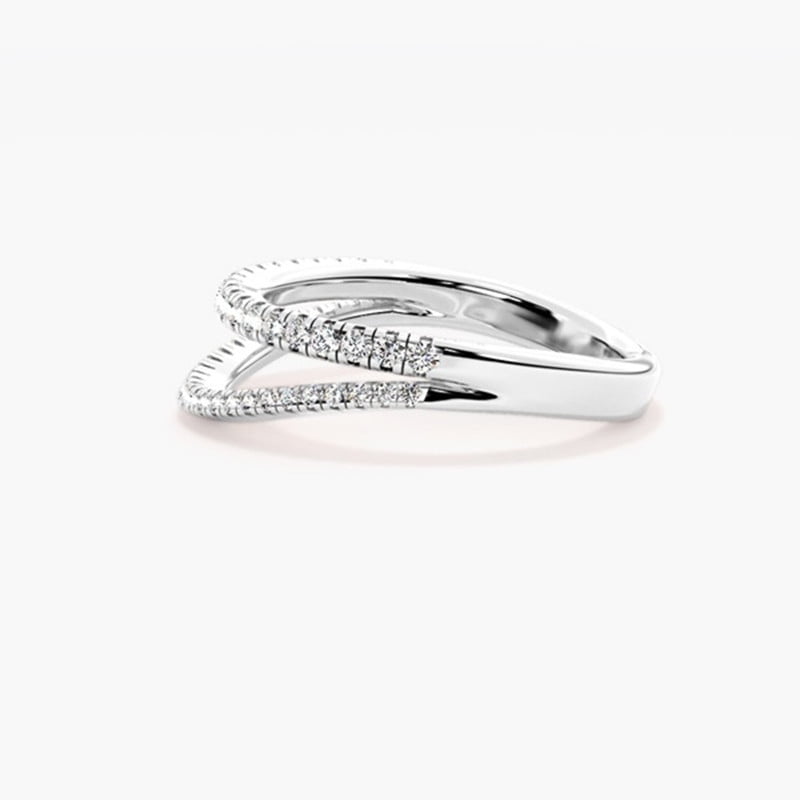 14k White Gold Plated Round Moissanite Cluster Engagement Ring Wedding Promise Ring for Women