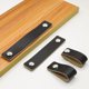 thumbnail image 4 of Tirador de cuero para puerta de armario de muebles Tirador de cuero para bolso Tirador de cuero para cajón Tirador de cuero para puerta de armario con hebilla Marrón y negro, 4 of 5