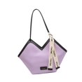 thumbnail image 3 of Bolso de mano de cuero para mujer, elegante y espacioso, con interior bajo el brazo y cremallera. Púrpura, 3 of 9