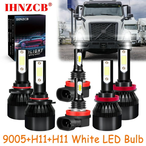 IHNZCB 9005 H11 H11 for Volvo Vnl Vnm 2004-2015 White Led Headlights Bulb High Low Beam Fog Light,C9B,Y12