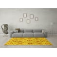 thumbnail image 3 of Ahgly Company Machine Washable Indoor Rectangle Abstract Yellow Modern Area Rugs, 8' x 12', 3 of 4