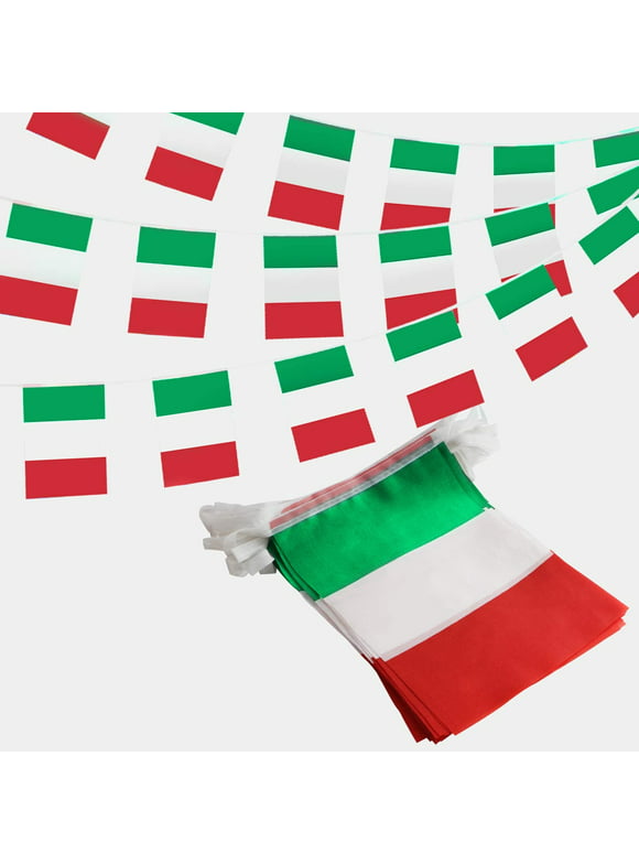 Anley Italy Italian Republic String Pennant Flags - Patriotic Events 2nd of June National Day Decoration Sports Bars - 33 Feet 38 Flags