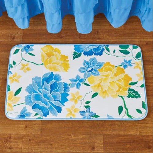 Blue and Yellow Blossoms Emily Bath Rug