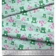 thumbnail image 2 of Soimoi Polyester Crepe Fabric Floral & Frog Cartoon Print Fabric by Yard 52 Inch Wide, 2 of 3