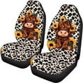 thumbnail image 6 of Qpednta Cute Highland Cow Automobile Seat Cover Sets 4 Pcs, Front Seat Protector Carseat Rear Split Bench Cover Comfortable Universal for Car Truck SUV Easy to Install, 6 of 7