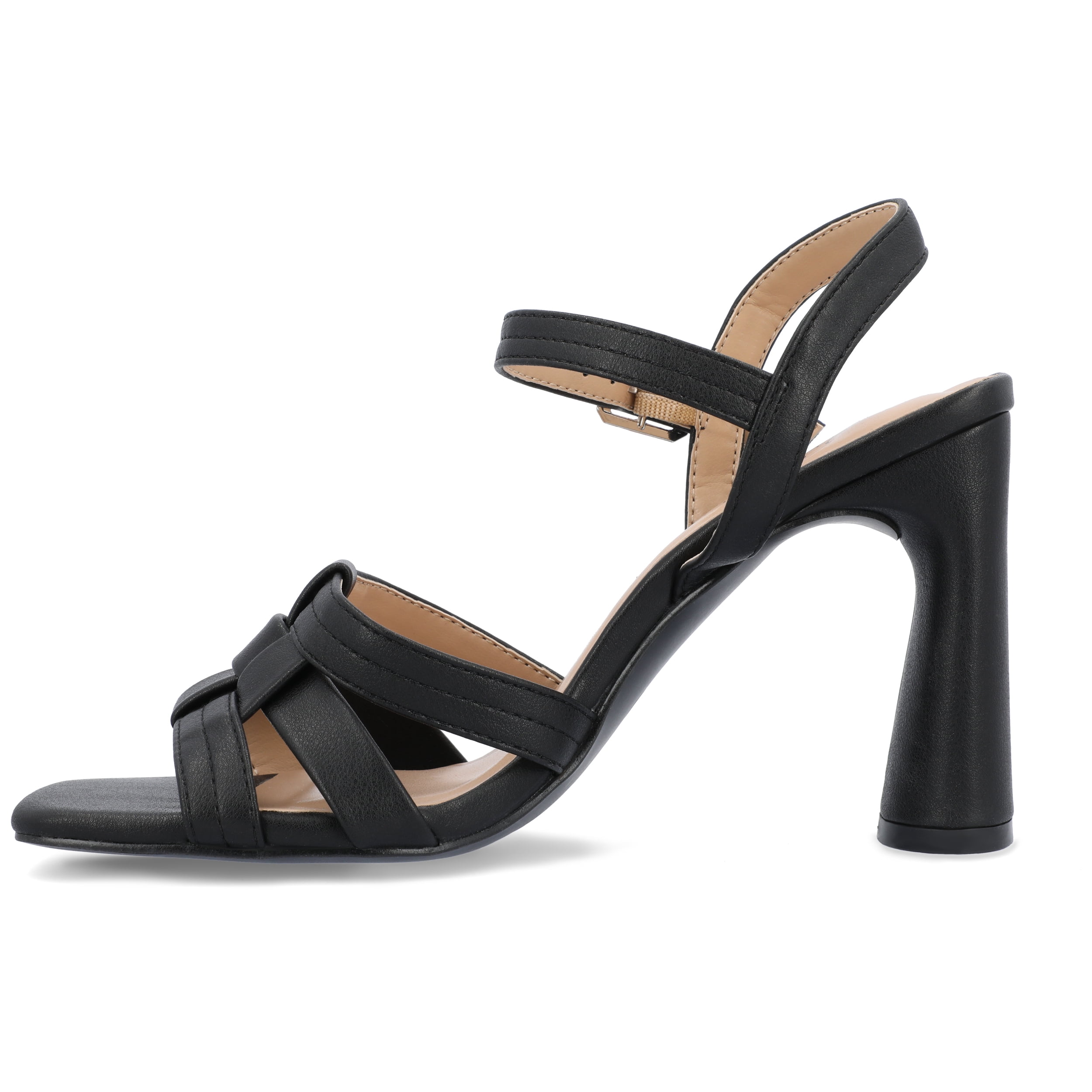 Journee Womens Gibssen Ankle Strap Covered Block Heel Sandals