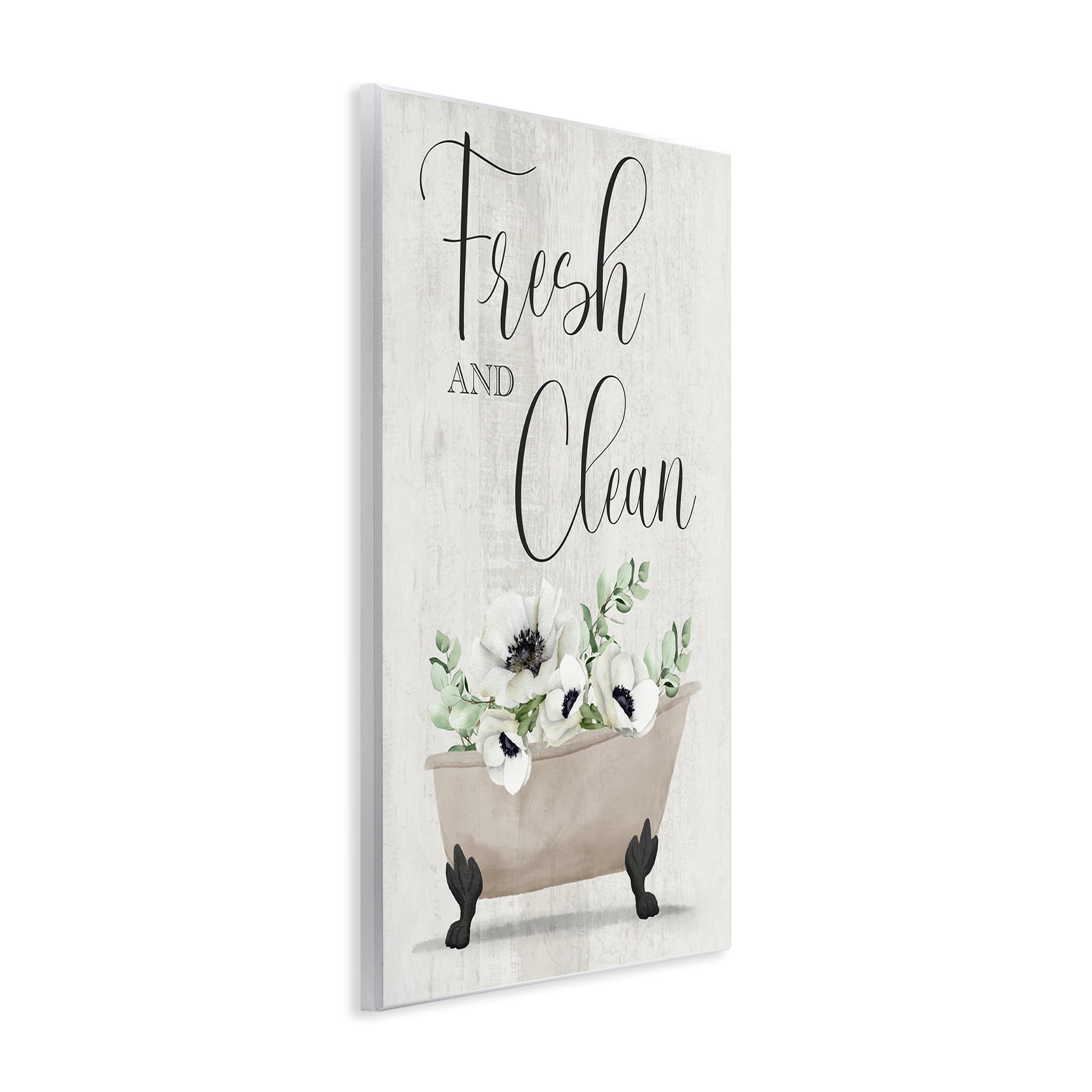 Stupell Industries Fresh & Clean Poppy Tub Bath & Laundry Painting Unframed Art Print Wall Art, 13 x 19