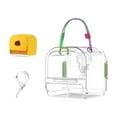 thumbnail image 1 of Hámster transportista de viajes jaula de animales pequeños accesorios de hábitat accesorios para mascota jaula saliente para erizos pequeños animales verde, 1 of 8