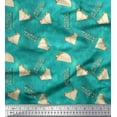 thumbnail image 1 of Soimoi Green polyester Crepe Fabric Text & Tacos Food Print Sewing Fabric Yard 42 Inch Wide, 1 of 3
