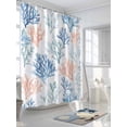 thumbnail image 3 of Fsddascl Colorful Coral Shower Curtain Set - 36" x 78" Washable Bathtub Curtain with 12 Hooks, Summer Coastal Watercolor Ocean Waterproof Fabric Stall Shower Curtains for Bathroom/Bathtub Décor, 3 of 6