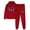 #0046-Red, variant on Womens Pants Plus Size 2PCS Long Sleeve Pullover Hoodies Sweatshirt and Sweatpants Fall Winter Suit