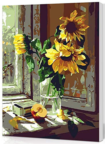 Warm Sunflower DIY Oil Painting Paint by Number Kit 16x20 Inch