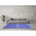 thumbnail image 3 of Ahgly Company Indoor Round Abstract Blue Modern Area Rugs, 5' Round, 3 of 4