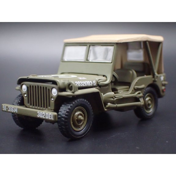 (Open Box) WWII WILLYS MB JEEP MILITARY ARMY 1:64 SCALE DIORAMA DIECAST MODEL CAR