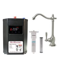 Westbrass Victorian 9" 1-Handle Hot Water Dispenser Faucet with Digital Heating Tank, Satin Nickel