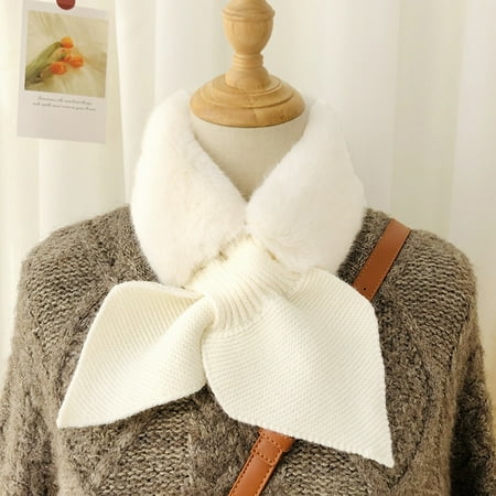 

ERTUTUYI Lovely Women Fashion Winter Villus Scarf Outerwear Lady Scarf Warm Bib White