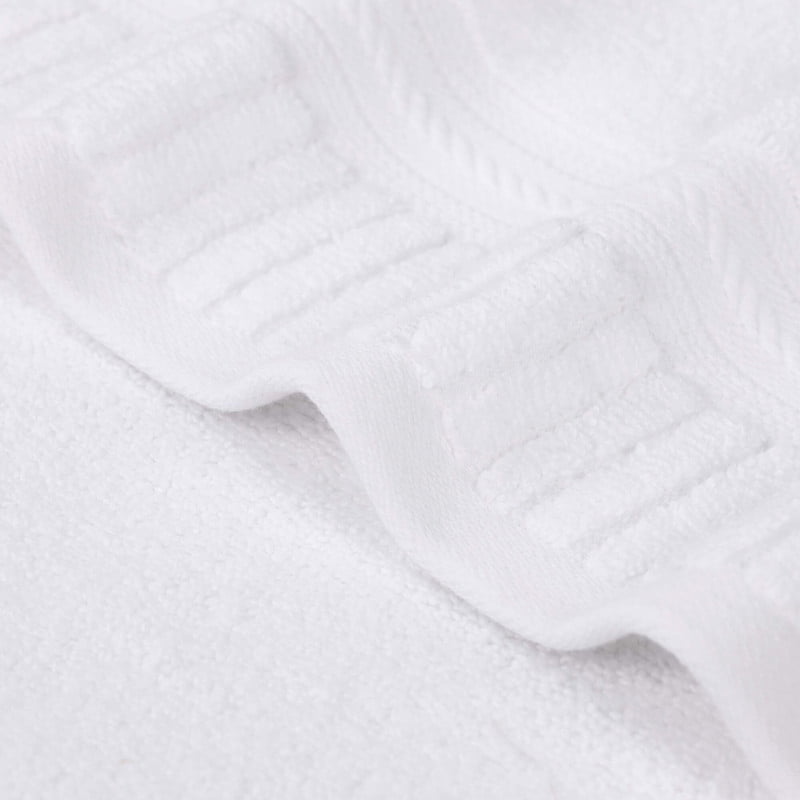 Superior Venice Ribbed Textured Border Zero Twist Bath Sheets, Set of 2, White