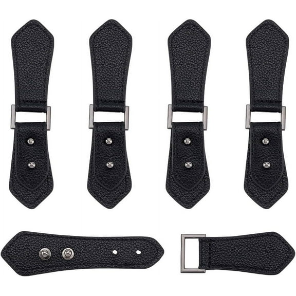 5 Sets PU Leather Cloak Clasp Fasteners Black Sew on Toggle Closures Sewing Snap Toggle Buttons Metal Coats Buckle Clips Duffle Jacket Buckle Replacement Toggle Buckles for DIY Crafts 5sets DIY