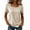 Beige#0601A&11, variant on Women's Square Neck T-Shirt Short Sleeve Ruched Side Casual Tee Basic Solid Color Top for Daily Wear Black L