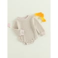 thumbnail image 2 of Baby Boy Girl Knit Sweater Romper Newborn Oversized Onesie Crewneck Sweatshirt Jumpsuit Cute Fall Outfits, 2 of 6