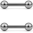thumbnail image 1 of 2PCS 16G G23 Titanium Helix Cartilage Tragus Earrings Barbell Rings Stud Body Piercing Jewelry 6mm 8mm, 1 of 5
