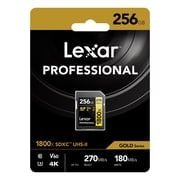 Lexar Professional GOLD Series 1800x SDXC UHS-II Memory Card , 256 GB